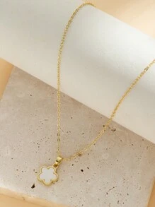 Stylever 1 件简约花朵吊坠项链女士珠宝女士 925 纯银精致项链精美珠宝礼物送给女孩日常生活约会装饰