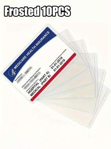 10个垂直防水卡套，塑料透明卡软保护套，医疗保险卡套，身份证和银行卡套，医疗卡保护套（不含纸板） - 彩色 - 查看 29