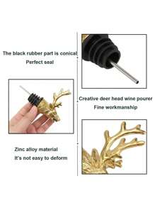 Deer Head Shape Embossed Champagne Whiskey Decanter, Suitable For Kitchen, Dining, Party, Holiday Celebration, Wedding, Ideal Gift For Men