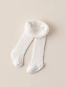1 Pair Children's Warm & Breathable Tights - Thick Soft Terry Cloth, Stretchy Fitted, Autumn/Winter