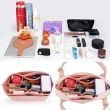 Le Pliage 手提包收纳内胆，多口袋毛毡手提包收纳袋，拉链袋收纳内胆包 - 粉色 - 查看 4