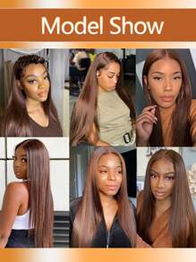 Brown Straight Lace Front Wigs 13x4 Human Hair Wigs Transparent Lace Frontal Wig Pre Plucked Remy Brazilian Human Hair Wigs 150% Density