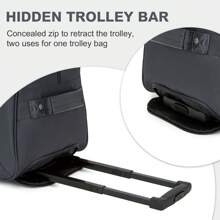 55L Foldable Trolley Travel Bag Large Capacity 2 Wheeled Rolling Duffel Lightweight Carry-On Hand Luggage Collapsible Weekender Bag With Telescopic Handle - 深灰色 - 查看 5