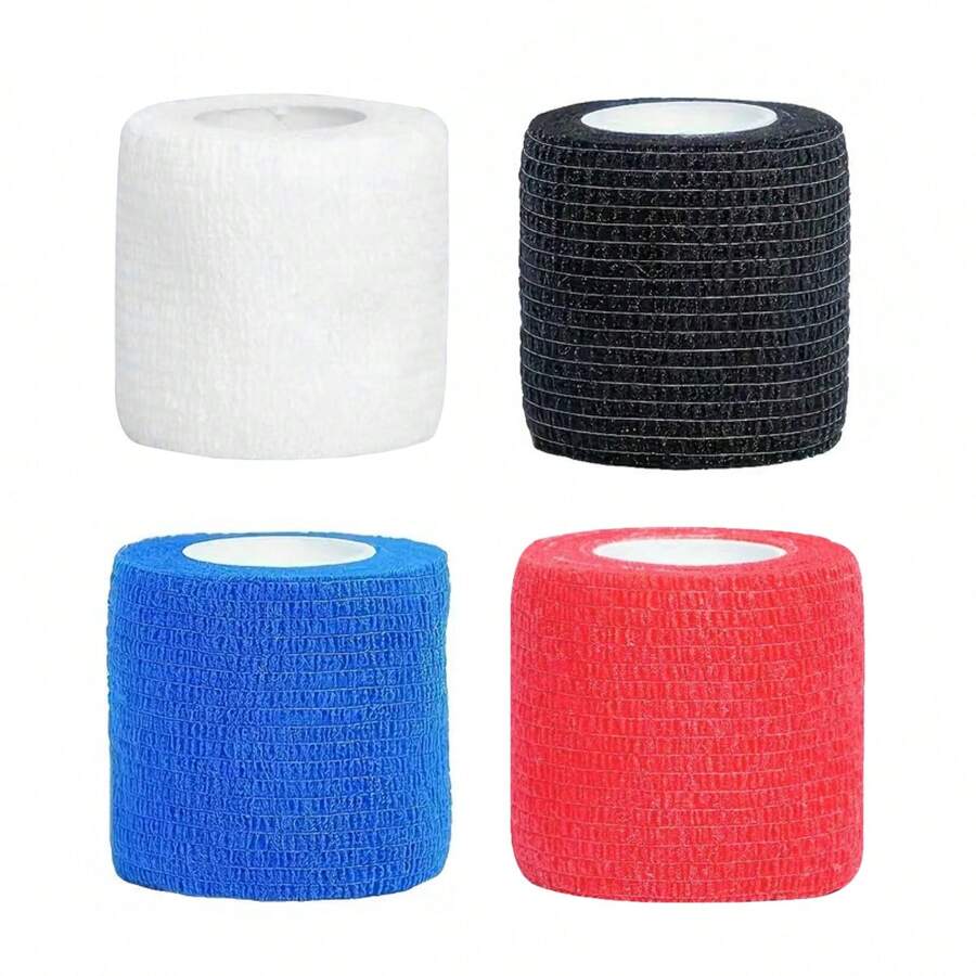 3pcs Set Self-Adhesive Elastic Bandages, Cohesive Non-Woven Sports Tape, Breathable & Stretchable Support, Suitable For All Ages, Non-Woven Fabric, Ideal For Running, Basketball, Soccer, Gym Workout - For Athletes Gym Accessories Sales Sports Tape