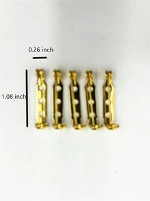 100pcs Metal Brooch Back Set, Silver Pin Bars With Clasp, For Badge, Jewelry Making And DIY Crafts, With Transparent Storage Bag - Gold - View 2