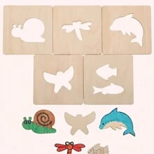 12 件/20 件/50 件 DIY 木制绘画套装（随机发货）、儿童创意木制工艺品、趣味涂漆木制玩具、散装儿童活动艺术项目、艺术与手工艺木制绘画派对礼物、男孩女孩生日礼物 - 彩色 - 查看 4