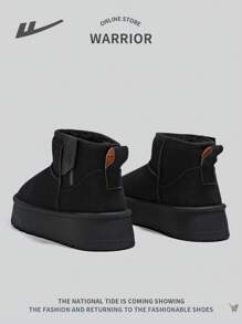 WARRIOR 1 Coppia Stivali da Neve con chiusura lampo Laterale da Donna, Moda Versatile Retrò Piattaforma Inverno Termicamente Foderati Caldi Stivali da Neve Casual