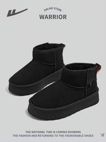 WARRIOR 1 Coppia Stivali da Neve con chiusura lampo Laterale da Donna, Moda Versatile Retrò Piattaforma Inverno Termicamente Foderati Caldi Stivali da Neve Casual