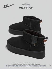 WARRIOR 1 Coppia Stivali da Neve con chiusura lampo Laterale da Donna, Moda Versatile Retrò Piattaforma Inverno Termicamente Foderati Caldi Stivali da Neve Casual