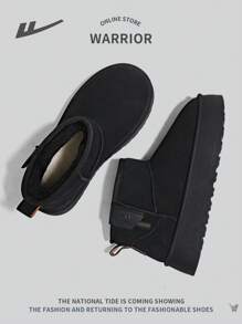 WARRIOR 1 Coppia Stivali da Neve con chiusura lampo Laterale da Donna, Moda Versatile Retrò Piattaforma Inverno Termicamente Foderati Caldi Stivali da Neve Casual