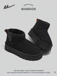 WARRIOR 1 Coppia Stivali da Neve con chiusura lampo Laterale da Donna, Moda Versatile Retrò Piattaforma Inverno Termicamente Foderati Caldi Stivali da Neve Casual