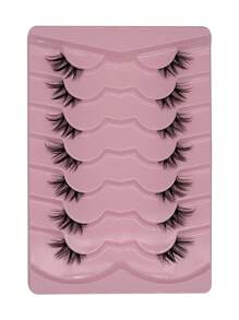 7 Pairs Soft & Natural Cat Eye Lashes, Makeup Tools Fluffy Fake Eyelashes Extension Strip Lashes, Lashes, Eyelashes, Fake Lashes