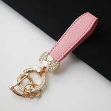 TTOBS 1pc Elegant Leather Key Chain With Lovely Flower Pendant - Durable, Fashionable And Multifunctional Keychain For Women - Variety Of Colors, Perfect Accessory And Gifting Idea For Car Owners