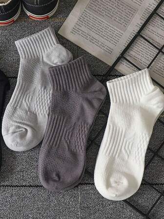 4 Pairs Of Short Socks Men's Sweat-Absorbent Deodorant Men's Socks Antibacterial Solid Color Sports Socks