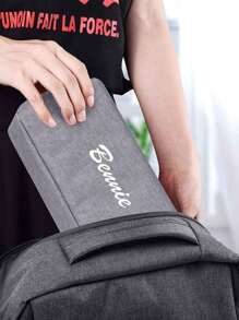 1pc Customized Canvas Storage Bag, Cable Organizer Box Travel Bag, Small Electronics/SD Card/Power Bank Storage Pouch - Multicolor - View 8