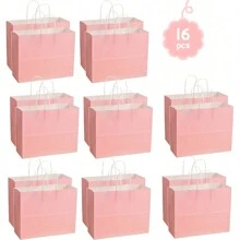 12 个牛皮纸礼品袋，大尺寸纸袋，适用于食品、烘焙、外卖、鞋子、服装、礼品和购物 - 彩色 - 查看 25