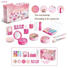 3/10/12pcs Girls Pretend Makeup Toys Beauty Salon Set, Realistic Lipstick Eyeshadow Vanity Playset, Suitable For 4-8 Years Old Girl, Fashion Makeup Party Gift For Kids Christmas Birthday (No Real Cosmetics)