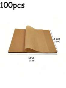 100/50pcs Greaseproof Baking Paper, Baking Sheet Air Fryer Liners, Non-Stick Greaseproof Pizza Sandwich Paper Food Wraps, Kitchen Gadgets For Cooking, Grilling, BBQ And Food Wrapping For BBQ, Picnic And Restaurant