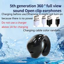 1 Pc Single Ear Clip Earbud Wireless Headphone TWS With Microphone, Handsfree Headset For Running Fitness Gym EarClip