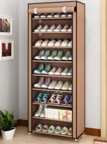 1个带盖防尘鞋架，收纳架，节省空间，坚固耐用，时尚美观，易于组装和拆卸，便携，适用于客厅、卧室、玄关、办公室、家庭，多层收纳，节日、情人节礼物，儿童适用 - 彩色 - 查看 16