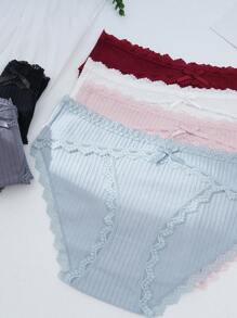 6-Pack  Elegant And Comfortable Striped Cotton Bikini Briefs - 多色1 - 查看 5