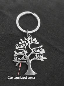 Personalized Genealogy Keychain - Custom Name Engraved On Stylish Stainless Steel Keyring,Christmas Gift Supplies