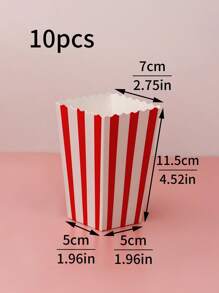 5 szt./10 szt. pojemników na popcorn, uchwyty na przekąski popcorn, torebki na popcorn, odpowiednie na imprezy i do kina, dekoracja urodzinowa na karnawał