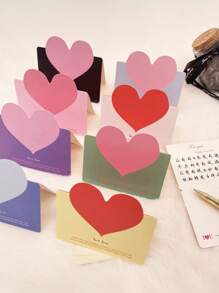 24pcs Heart Shaped Valentine's Day Greeting Cards, Folding Love Note Cards For Flower Shop, Gifts, Birthday, Thanksgiving (Random Colors)