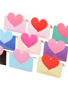 24pcs Heart Shaped Valentine's Day Greeting Cards, Folding Love Note Cards For Flower Shop, Gifts, Birthday, Thanksgiving (Random Colors)