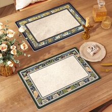 Premium American-Style Waterproof & Oil-Resistant Washable Leather Coasters, Luxurious Tableware Placemats - Multicolor - View 2