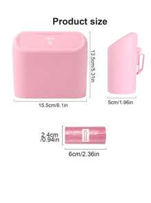 1pc Car Garbage Can With Cover Side Hanging Trash Bin, Includes Garbage Bags, Cute & Practical Car Trash Can And Liners