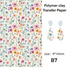 Polymer Clay Water Transfer Paper Fruit Flower Marble Transfer For Polymer Clay, Magic Transfer Paper For Polymer Clay Jewelry Earring Making Stickers
