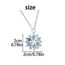 1pc Blue Rhinestone Snowflake Necklace, Delicate, Feminine, Elegant Design For Everyday Wear For Women/Girls