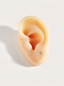 1 件简约不锈钢八角星形耳钉，适合女性日常佩戴 - 星星 - 查看 5