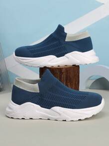 1 Pair Lightweight Casual Sport Shoes For Boys Girls Youth Students, Soft Sock-Like Sneakers