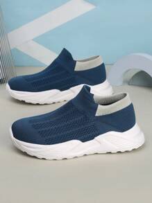 1 Pair Lightweight Casual Sport Shoes For Boys Girls Youth Students, Soft Sock-Like Sneakers