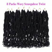 8/12 Inch Golvende Senegalese Twist Haak Haar 1/8 Pakken Synthetische Korte Voorgeluste Haak Vlechten Met Krullende Einden Voorgetwiste Kleine Havana Twist Vlecht Haar