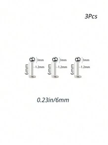 3Pcs/4Pcs 16G Stainless Steel Lip Rings Labret Nose Studs Piercing Monroe Nose Studs Cartilage Tragus Helix Earring 6/8/10/12mm