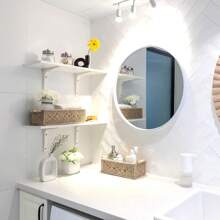1PC Macrame Storage Baskets Boho Decor Box Handmade Woven Decorative Countertop Toilet Tank Shelf Cabinet Organizer For Bedroom Livingroom Home, Set Of 2, Ivory - 1 giỏ đựng đồ - Xem 9