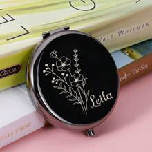 1PC Personalized Custom Floral Butterfly Pattern Small Pocket Makeup Mirror, Portable, Foldable And Reversible Makeup Mirror, Girl Touch-Up Mirror, A Warm Gift For Daughters, Sisters And Best Friends, Stylish, Vintage, Modern, Colorful, Leisure, Basics, Casual, Soft, Unique, Customized, Personalized, Custom, Ideal Gifts For Her, Girlfriend, Her, Boyfriend, Friends