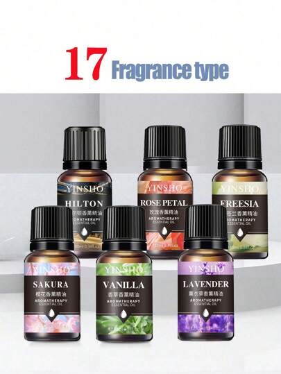 两瓶10毫升香薰精油，适用于加湿器和香薰机，茉莉、薰衣草、玫瑰、橙花花香，可用于客厅和浴室除臭。