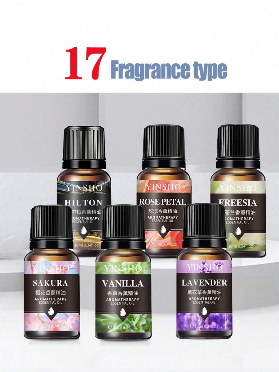 2 Bottles 10ml Aromatherapy Essential Oils, Suitable For Humidifier & Diffuser, Floral Scents Of Jasmine, Lavender, Rose, Orange Blossom, Deodorize Living Room & Bathroom