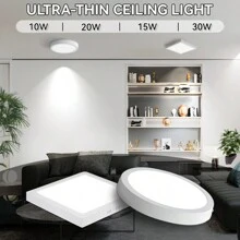 CANMEIJIA 1pc LED Ceiling Light, Cool White, Flat Panel Lamp For Home Lighting, Suitable For Living Room/Bedroom/Kitchen/Balcony/Dining Room/Hallway/Stairway/Attic, Choose Appropriate Size Based On Usage Needs, 10W/15W/20W/30W White Frame, 110V-220V - LED Panel Ceiling Light - View 13