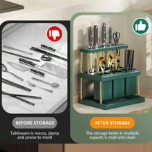Kitchen Knife Holder Multi-Function Cutter And Cutlery Drainer Rack PP Space Saving Kitchen Utensil Organizer Rack New