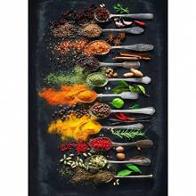 1 件无框现代烹饪香草香料寿司用具勺子墙面艺术海报帆布画奢华艺术品海报印刷家居厨房装饰植物