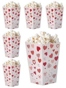 5 szt./10 szt. pojemników na popcorn, uchwyty na przekąski popcorn, torebki na popcorn, odpowiednie na imprezy i do kina, dekoracja urodzinowa na karnawał