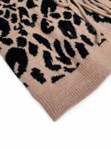 Dames romantische luipaardprint jacquard losse vest tops