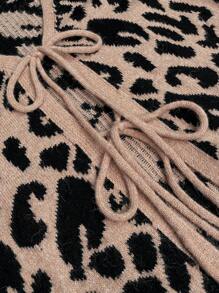 Women's Romantic Leopard Jacquard Loose Cardigan - Multicolor - View 8