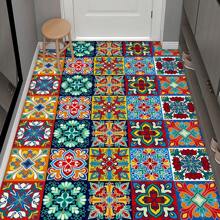 10pcs Colorful Mandala Ceramic Tile Look Peel And Stick Wall Decals, Modern PVC Removable Flat Wall Paper, Suitable For Home, Kitchen, Room, Wall, Floor Decoration - Multicolor - View 6