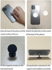 1pc 360° Rotatable Magnetic Car Phone Holder Universal Metal Magnetic Practical Car Phone Navigation Mount - Multicolor - View 7